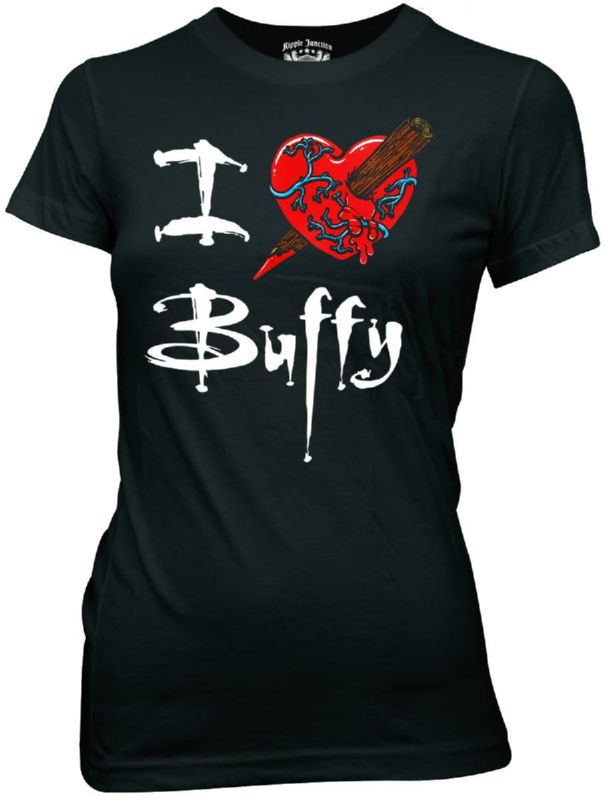 BTVS I HEART BUFFY BLK JUNIORS T-SHIRT SM
