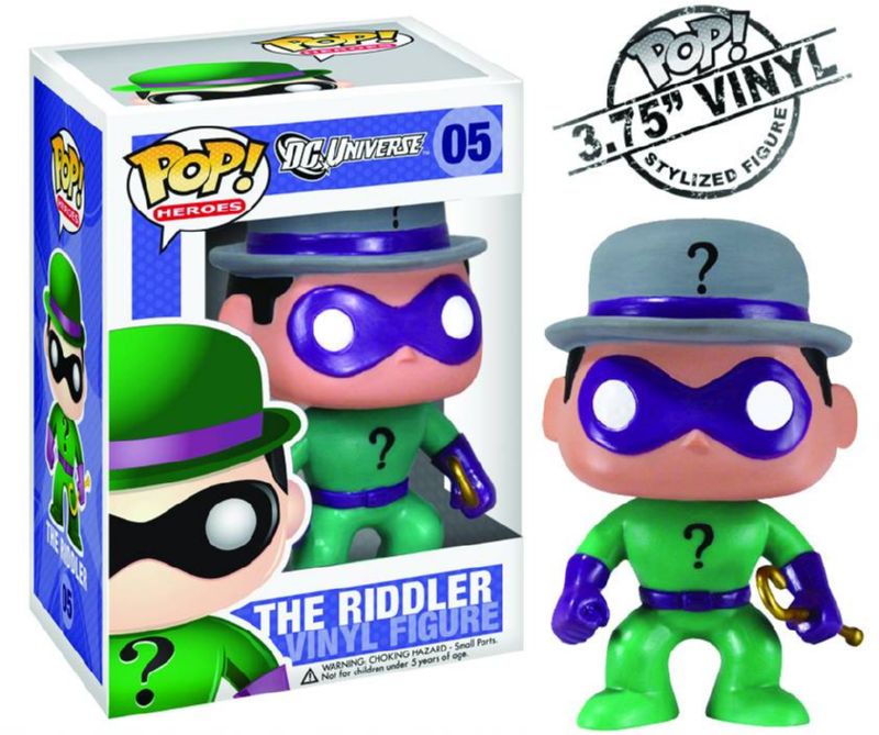 POP HEROES RIDDLER VINYL FIGURE  POP HEROES RIDDLER VINYL FIGURE