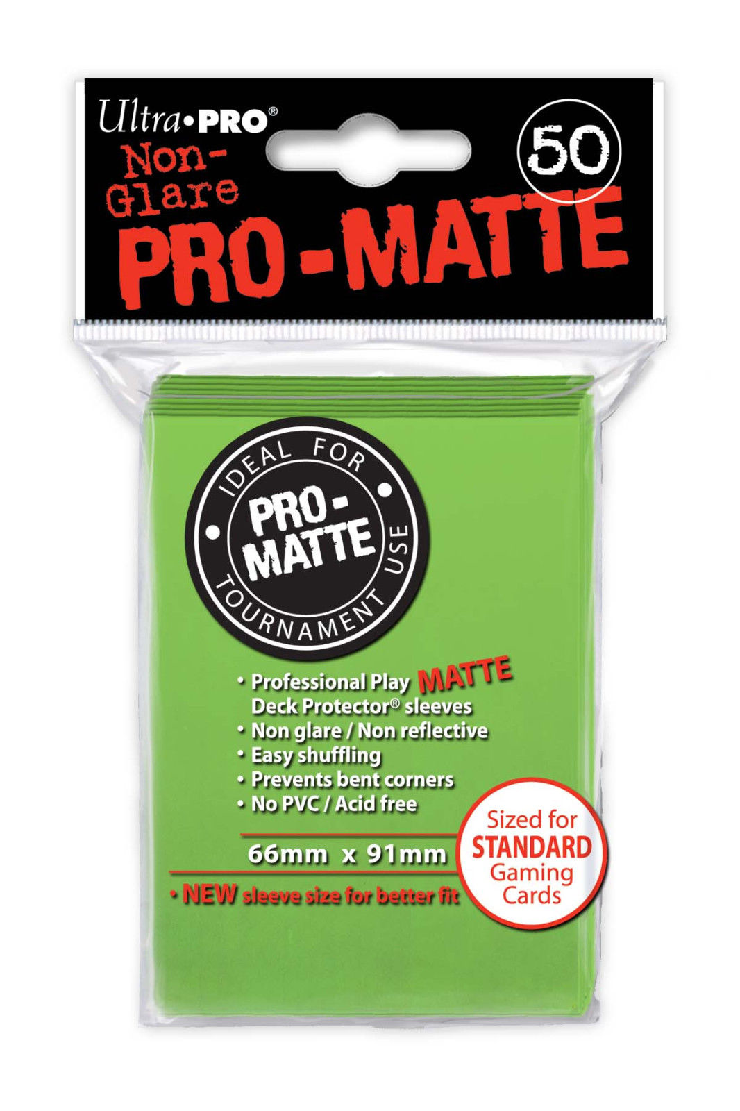 ULTRA PRO NON GLARE PRO-MATTE LIME GREEN STANDARD SLEEVES