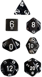CHESSEX Smoke with white Translucent Polyhedral 7-Die set