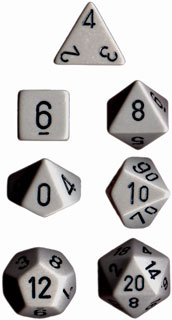 CHESSEX Grey with Black Polyhedral 7-Die set