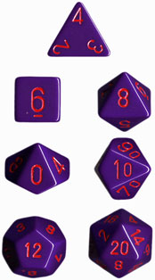 CHESSEX Purple with Red Opaque Polyhedral 7-Die set