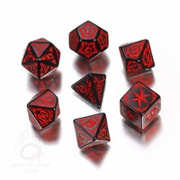 BLACK & RED TRIBAL DICE SET