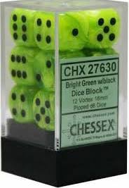 BRIGHT GREEN W/ BLACK DICE BLOCK