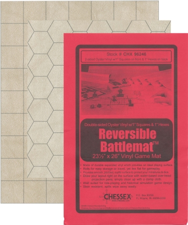CHESSEX REVERSIBLE BATTLEMAT 1" SQAURES & HEXES