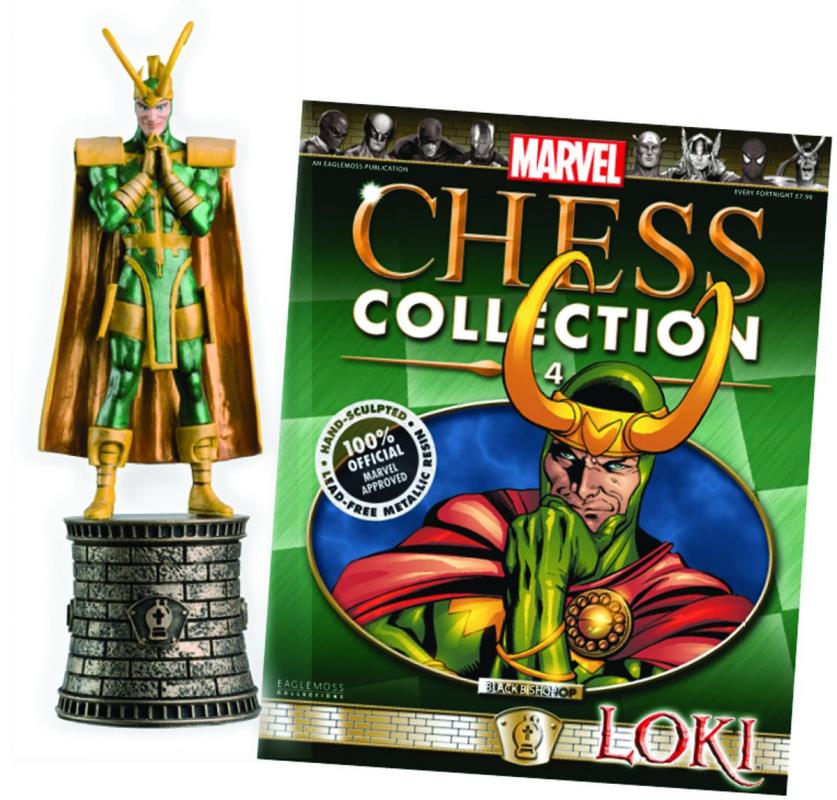 MARVEL CHESS FIG COLL MAG #4 LOKI BLACK BISHOP