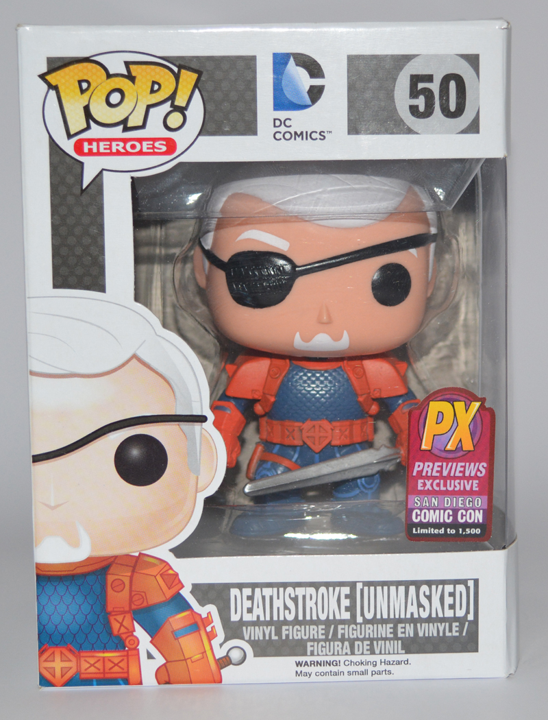 POP! DC HEROES: DEATHSTROKE Ã¢â‚¬Å“UNMASKEDÃ¢â‚¬Â VINYL FIGURE SDCC EXCLUSIVE