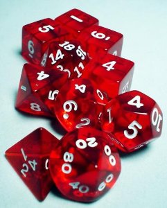 KAPLOW TRANSPARENT 10-DIE SET RED/WHITE