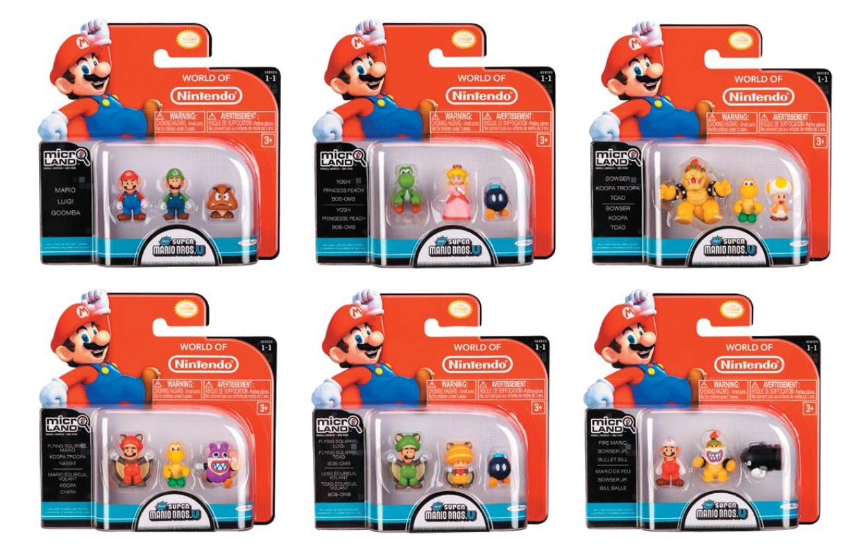 NINTENDO MARIO BROS U FIG 3-PACK WV 1 -Fire Mario, Bowser Jr., Bullet Bill