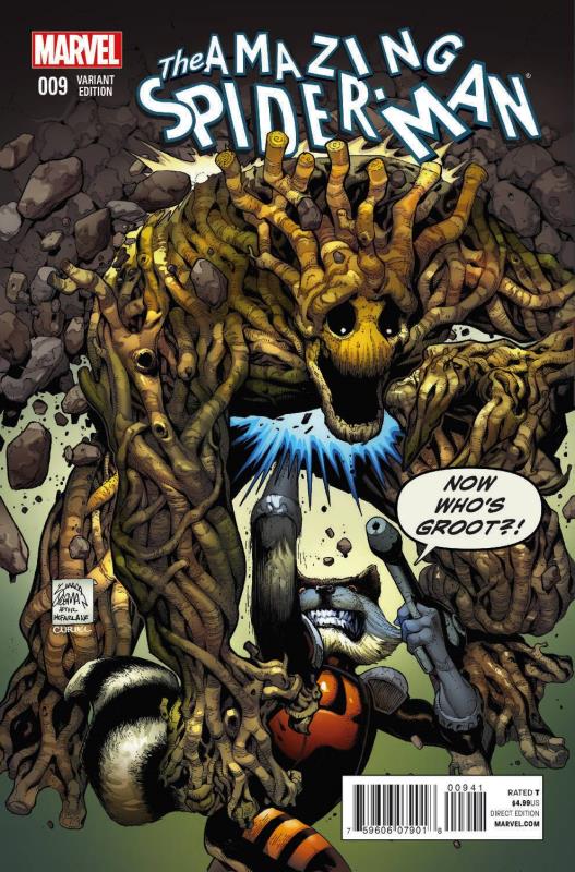 AMAZING SPIDER-MAN #9 ROCKET RACCOON AND GROOT VARIANT