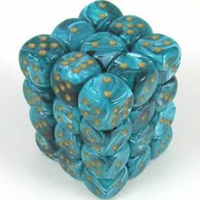 TEAL W/ GOLD 12mm DICE BLOCK