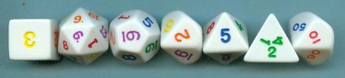 KAPLOW RAINBOW PIPS POLYHERAL 7-DICE SET