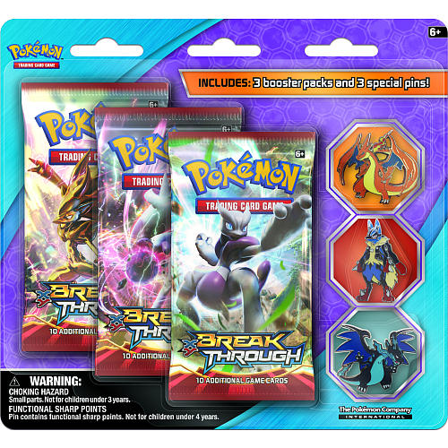 Pokemon Mega Evolution Pin 3 Pack Trading Card Game