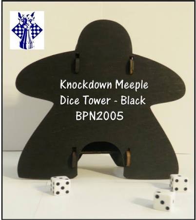 KNOCKDOWN MEEPLE DICE TOWER - BLACK