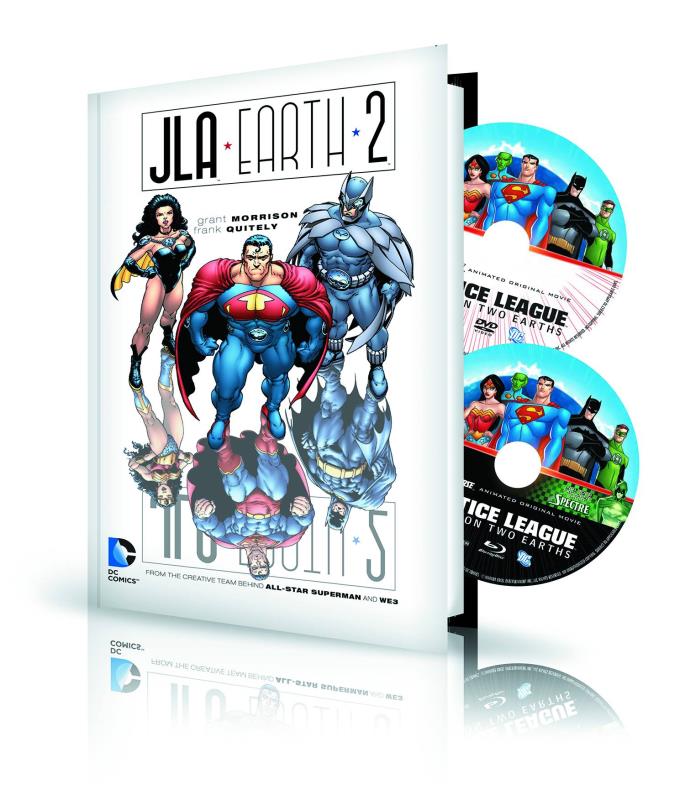 JLA EARTH 2 HARDCOVER BOOK & DVD BLU RAY SET
