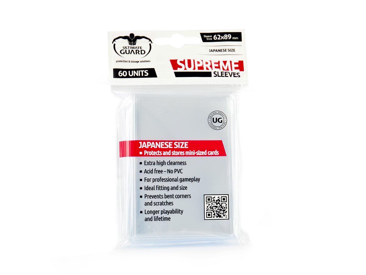 ULTIMATE GUARD SUPREME SLEEVES TRANSPARENT JAPANESE SIZE