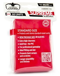 ULTIMATE GUARD SUPREME SLEEVES RED STANDARD SIZE
