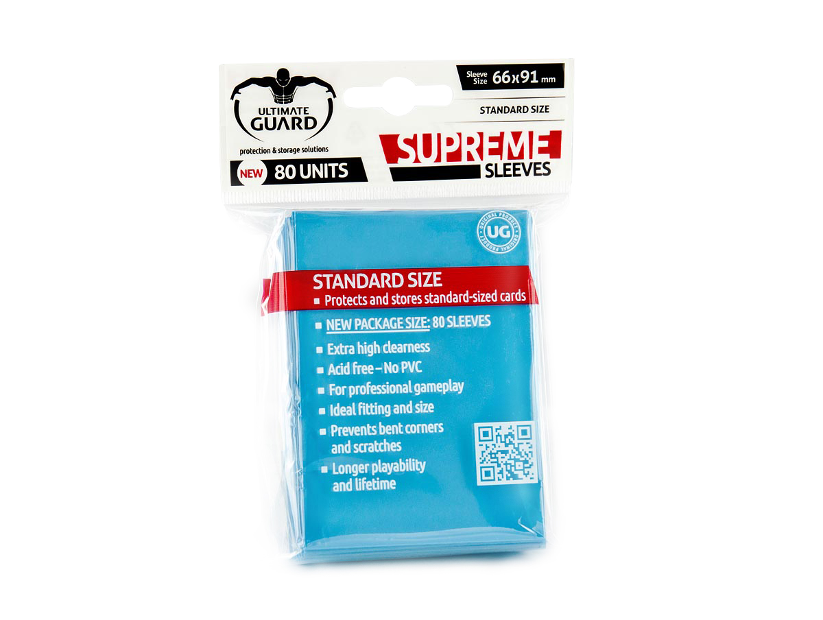 ULTIMATE GUARD SUPREME SLEEVES LIGHT BLUE STANDARD SIZE