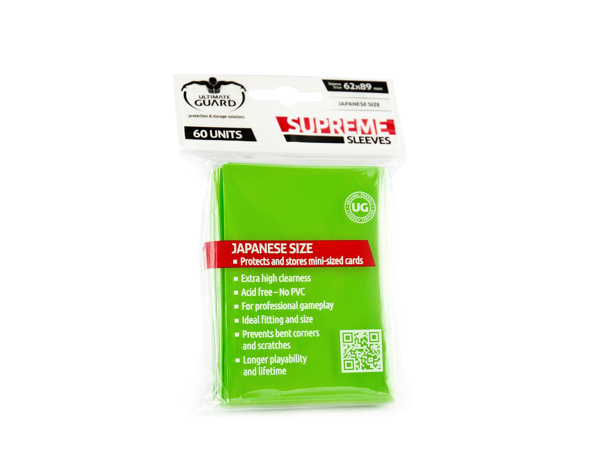 ULTIMATE GUARD SUPREME SLEEVES LIGHT GREEN JAPANESE SIZE