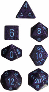 CHESSEX 25307 COBALT SPECKLED Polyhedral 7-Die set