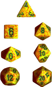 CHESSEX 25312 LOTUS SPECKLED Polyhedral 7-Die set