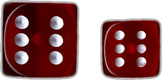 CHESSEX 23804 RED WITH WHITE TRANSLUCENT 12MM D6 DICE BLOCK