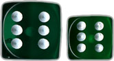 CHESSEX 23805 GREEN WITH WHITE 12MM D6 DICE BLOCK