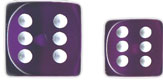 CHESSEX 23807 PURPLE WITH WHITE 12MM D6 DICE BLOCK