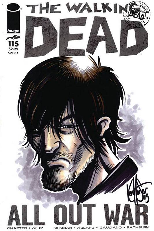 DF WALKING DEAD #150 DARYL SKETCH HAESER