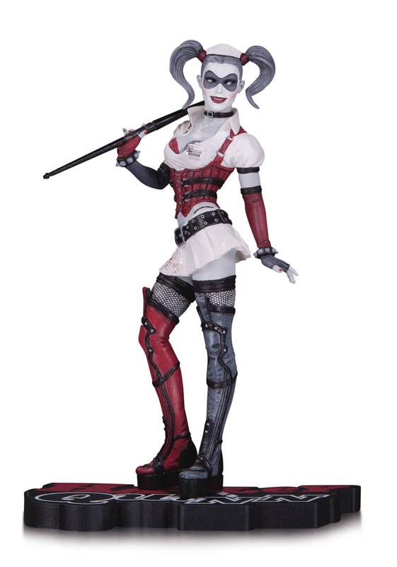 HARLEY QUINN RED WHITE & BLACK ARKHAM ASYLUM STATUE