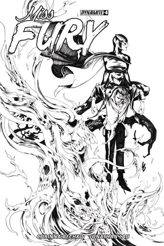 MISS FURY VOL 2 #4 (OF 5) CVR C 1:15 COPY LAU B&W VARIANT  MISS FURY VOL 2 #4 (OF 5) CVR C 1:15 COPY LAU B&W VARIANT