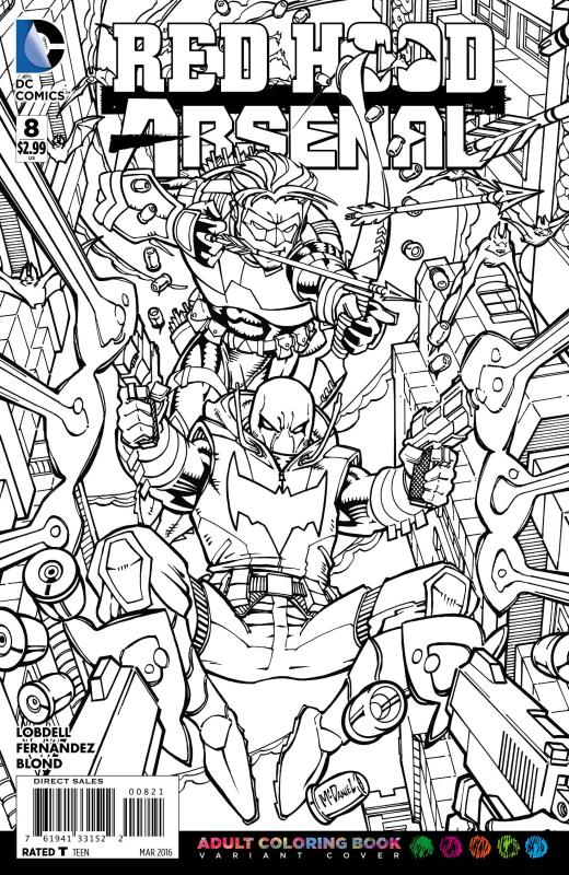 RED HOOD ARSENAL #8 ADULT COLORING BOOK VARIANT ED