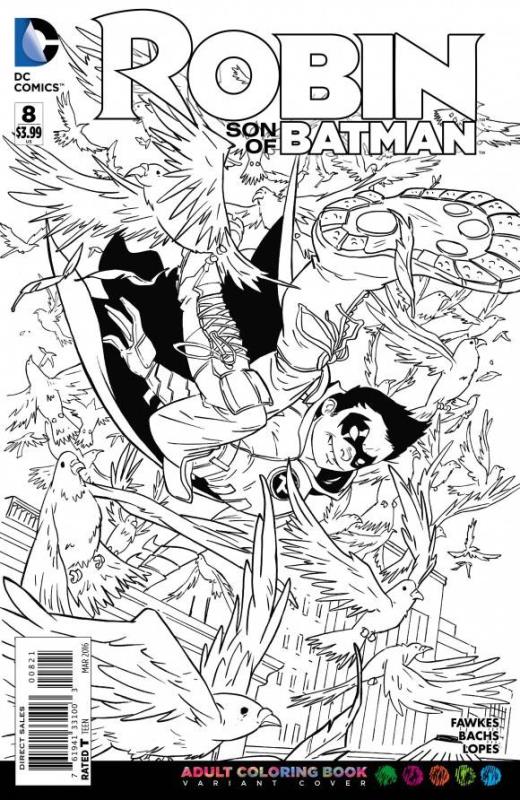 ROBIN SON OF BATMAN #8 ADULT COLORING BOOK VARIANT ED