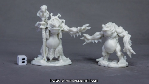 BONES MINIATURE DEEP ONE PRIEST & SERVITOR