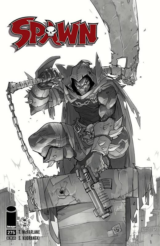 SPAWN #275 25TH ANNIVERSARY CVR B B&W HIBACHI