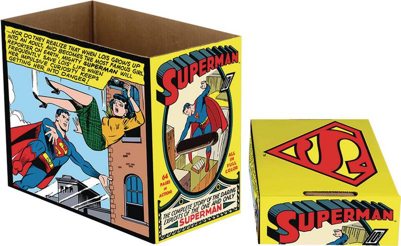 DC COMICS SUPERMAN COMIC PANEL SHORT COMIC STORAGE BOX