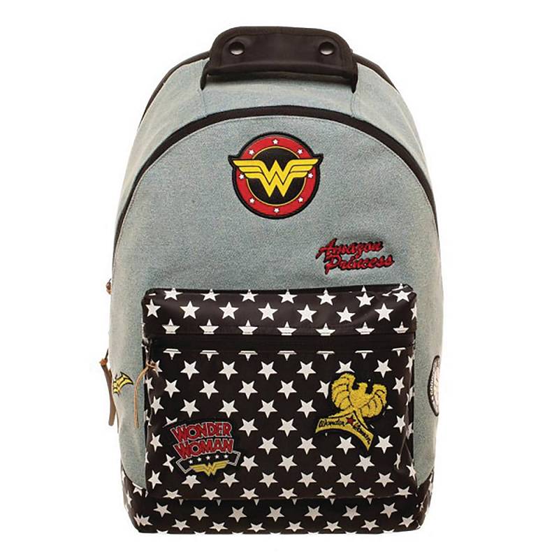 DC COMICS WONDER WOMAN DENIM BACKPACK W/ PATCHES