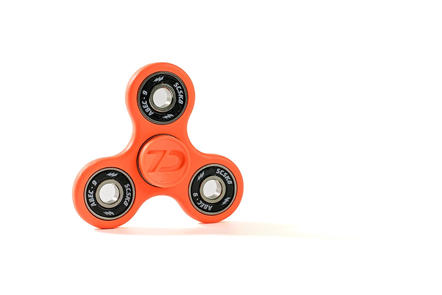 7D Tri-Spinner Premium Edition Tricks & Fidget Toy! Neon Orange