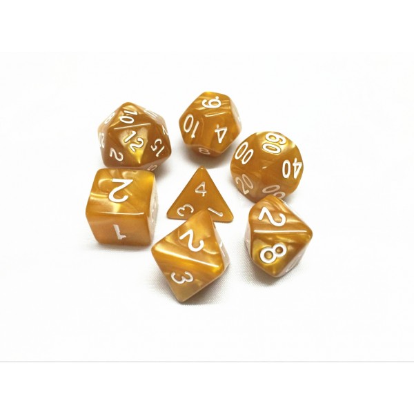 Nested Egg Sandstorm Pearl Dice Set with Dice Bag