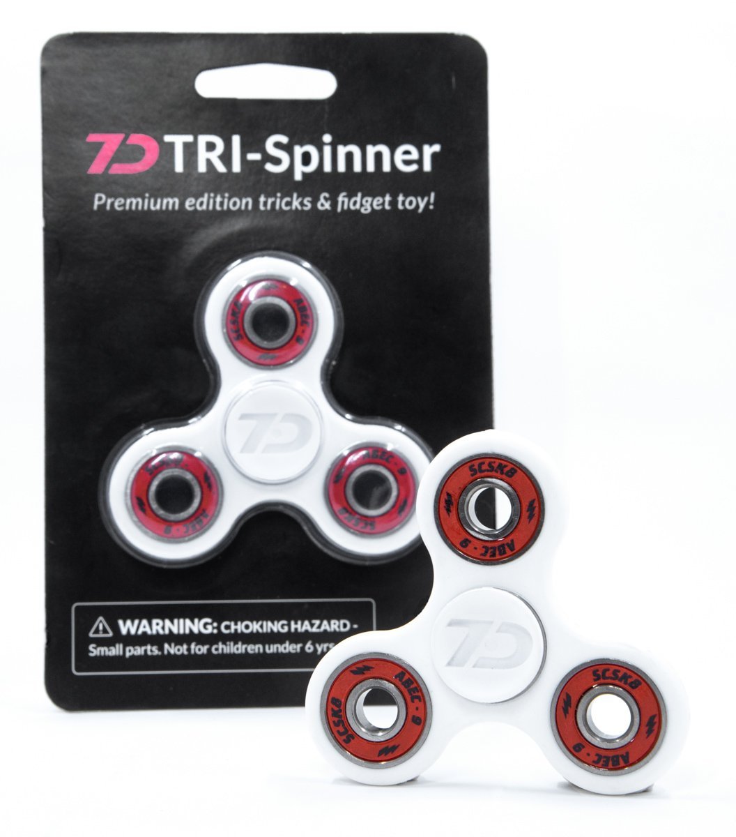 7D Tri-Spinner Premium Edition Tricks & Fidget Toy! white