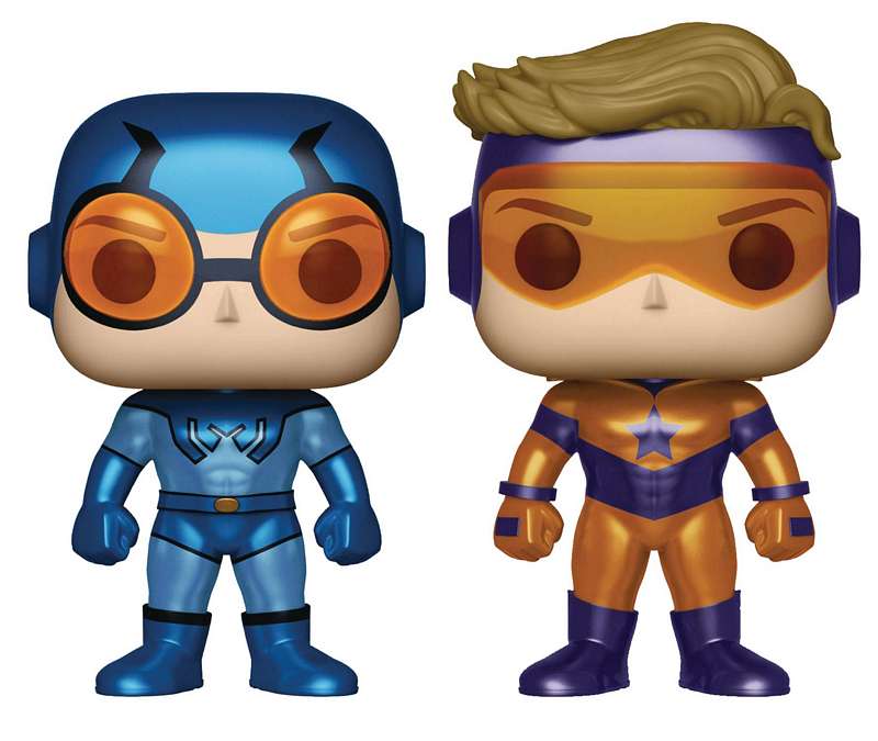 POP HEROES BOOSTER GOLD & BLUE BEETLE PX VINYL FIGURE METALLIC 2 PACK