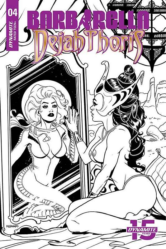 BARBARELLA DEJAH THORIS #4 1:50 COPY SANAPO B&W VARIANT