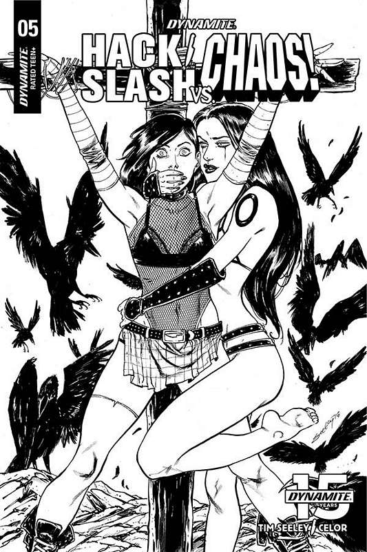 HACK SLASH VS CHAOS #5 1:25 SEELEY B&W VARIANT (MR)
