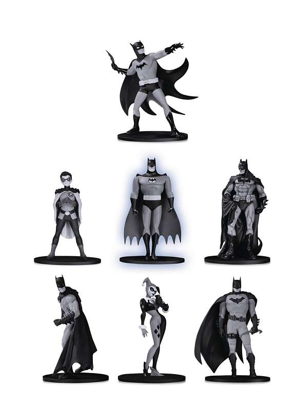BATMAN BLACK & WHITE MINI PVC FIGURE 7 PACK SET 2