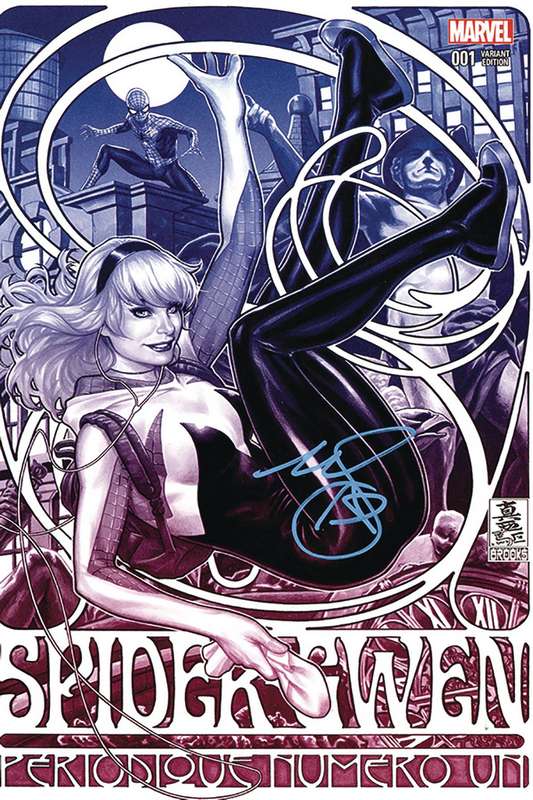 DF SPIDERGWEN #1 MARK BROOKS BLUE SKETCH ART EXC VARIANT