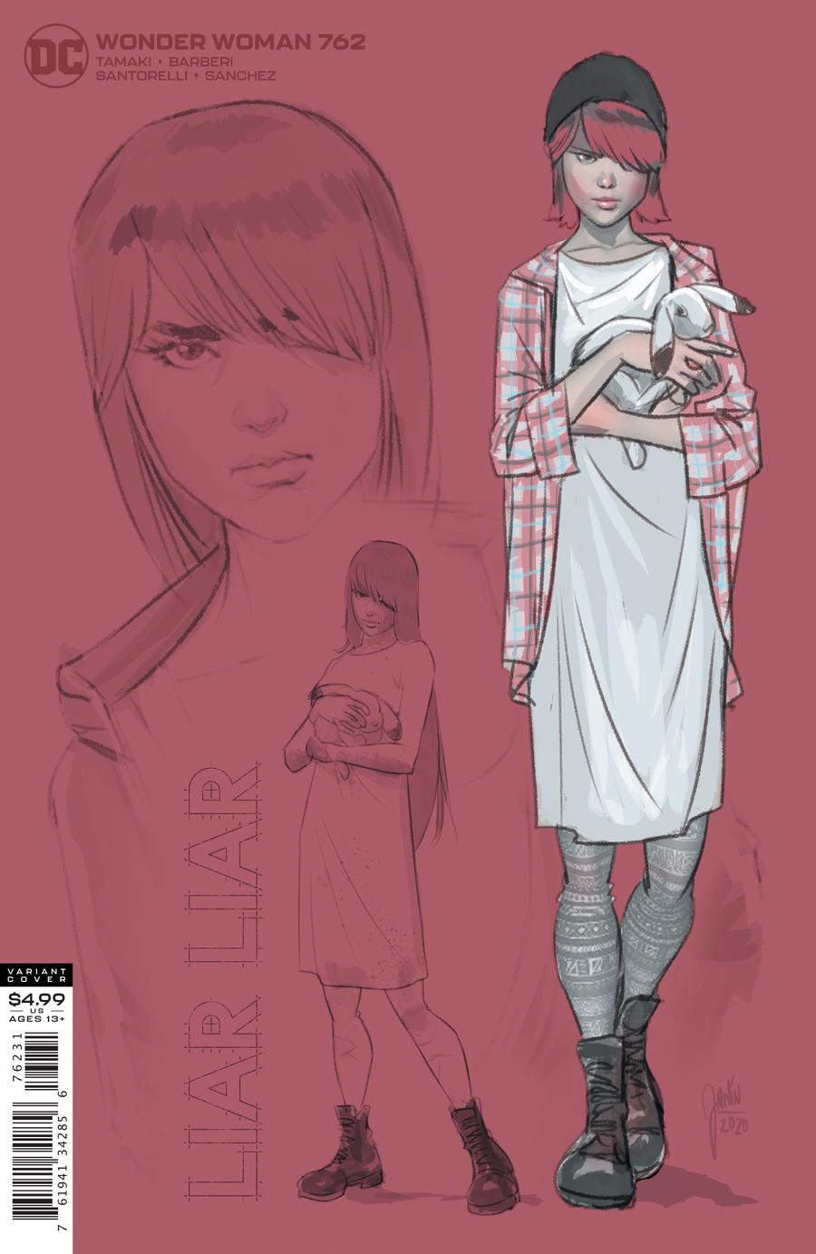 WONDER WOMAN #762 INC 1:25 MIKEL JANIN LIAR LIAR CARD STOCK VARIANT