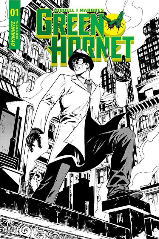 GREEN HORNET #1 1:7 GEOVANI B&W FOC RATIO VARIANT  GREEN HORNET #1 1:7 GEOVANI B&W FOC RATIO VARIANT