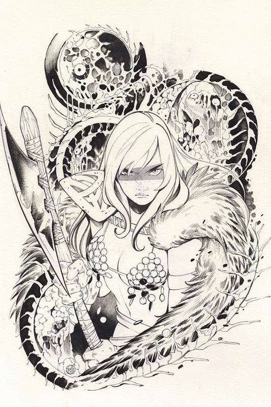 DIE!NAMITE #1 1:30 MOMOKO RED SONJA B&W RATIO VARIANT