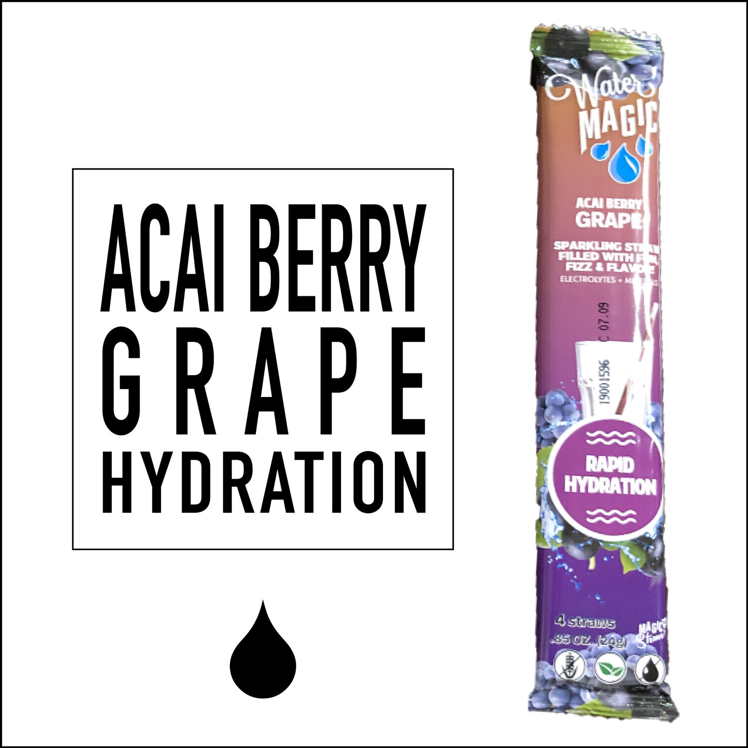 MAGIC STRAWS - WATER MAGIC - Acai Berry Grape