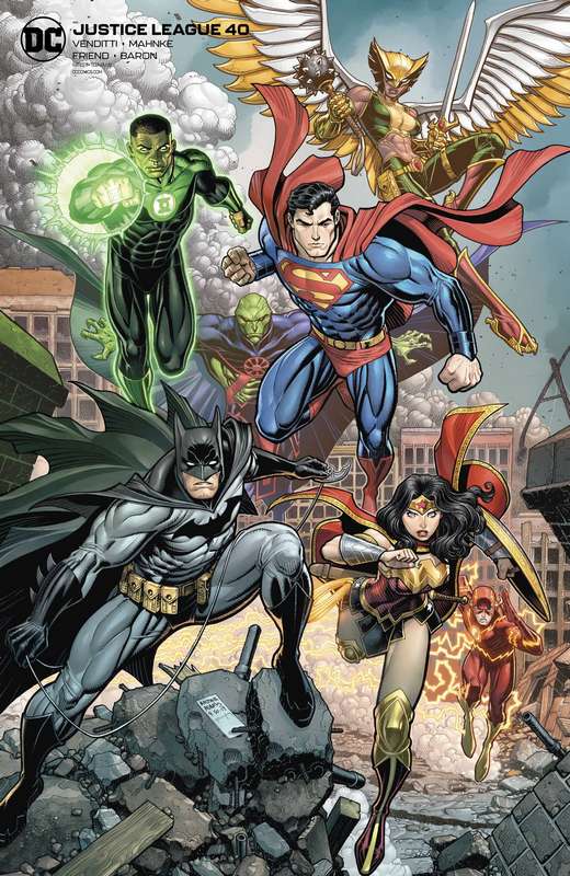 JUSTICE LEAGUE #40 CARD STOCK ARTHUR ADAMSVARIANT ED